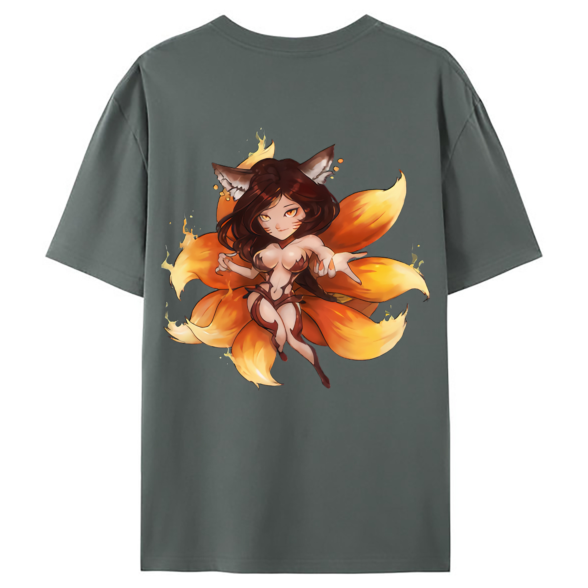 （画像用） リーグ・オブ・レジェンド League of Legends LOL 綿100％ メンズ半袖Tシャツ（バックプリント） 通気性